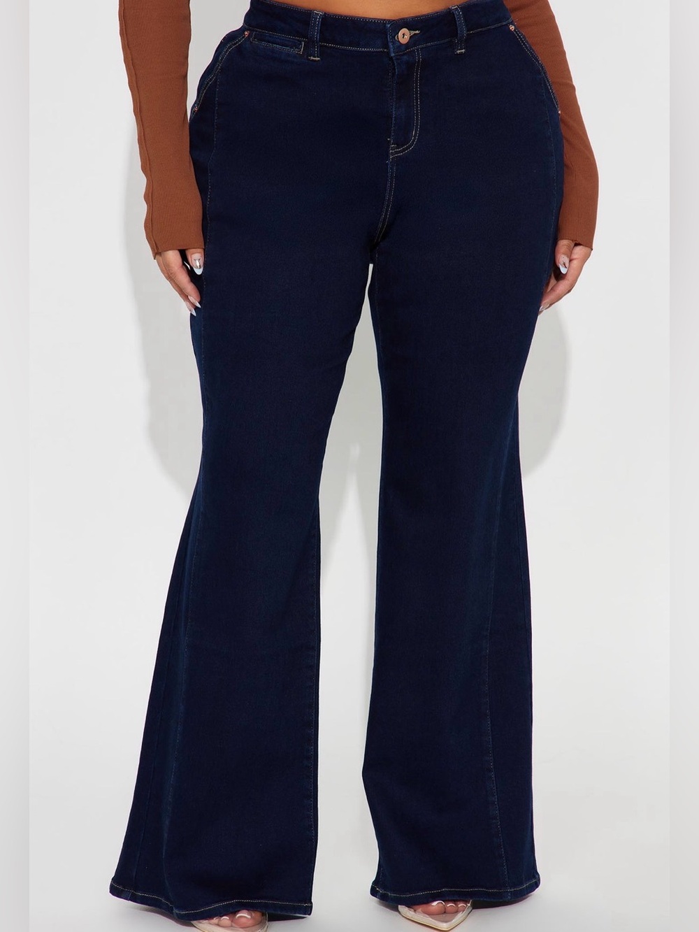 High-Rise Wide-Leg Jeans in Deep Indigo